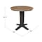 International Concepts 36 in. Solid Wood Round Top Pedestal Dining Table - 35.9 in. High, Hickory/Washed Coal K45-36RT-23B-36 - alternate 3